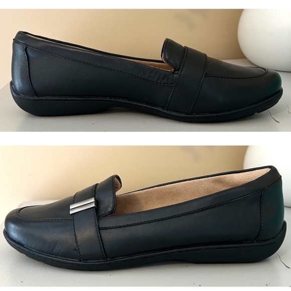NWOB NATURALIZER SOUL Kentley Flat Loafer Black Leather Size 7.5Wide - Picture 7 of 14